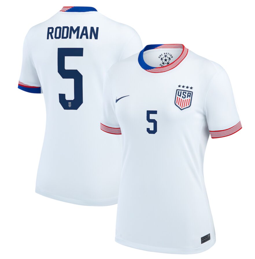 Youth Nike #5 Trinity Rodman White USWNT 2024 Home Jersey->san francisco 49ers->NFL Jersey
